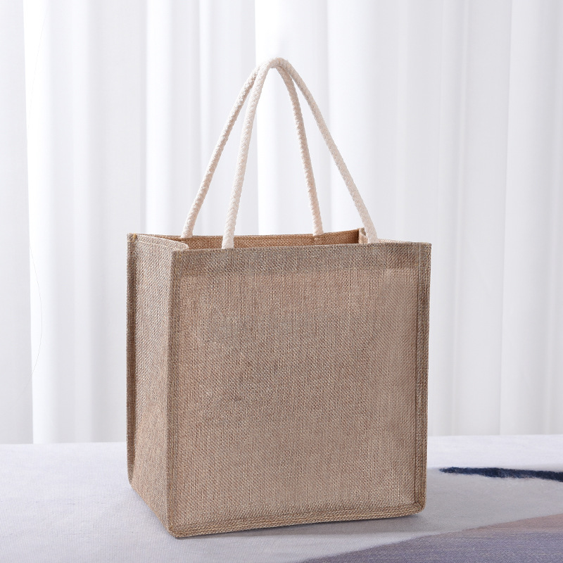 Women Bags Jute - Cotton tote bag, large capacity linen