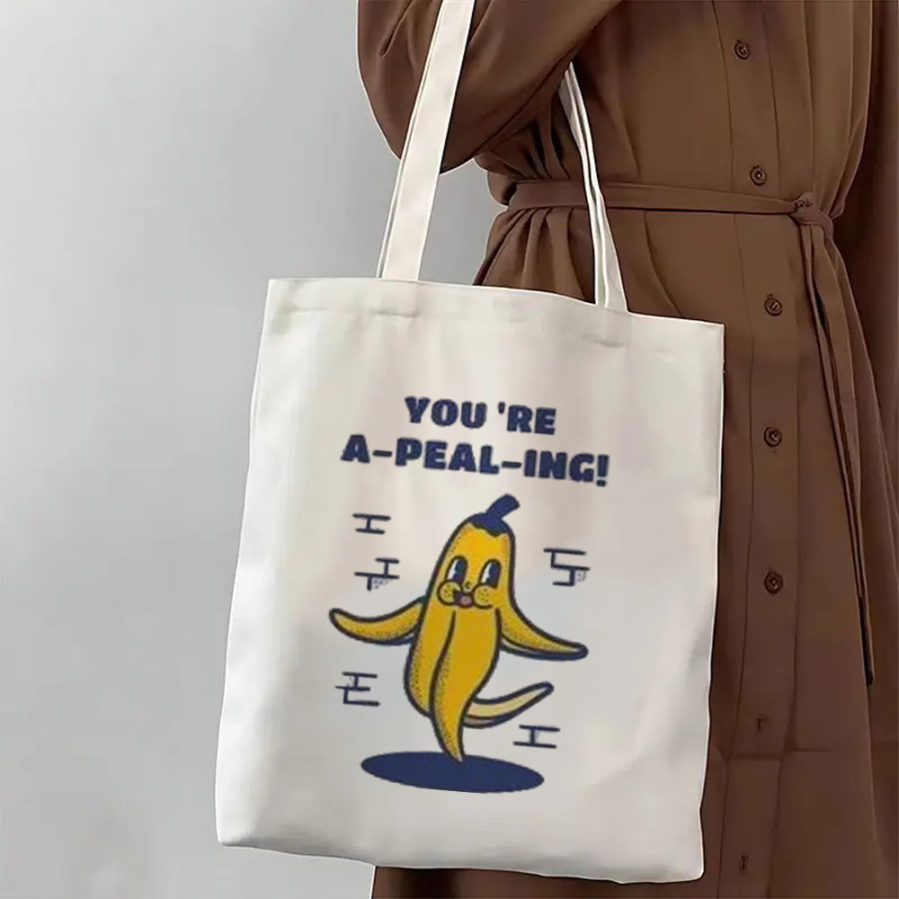 Women Bags For Office Use - Retro Illustration Print Relaxing Theme Graphic