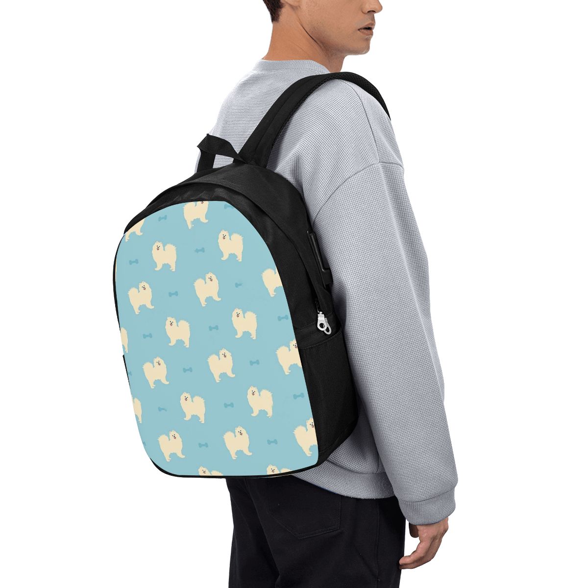 Women Bags College - Samoyed Dog Backpack Travel Notebook Bag