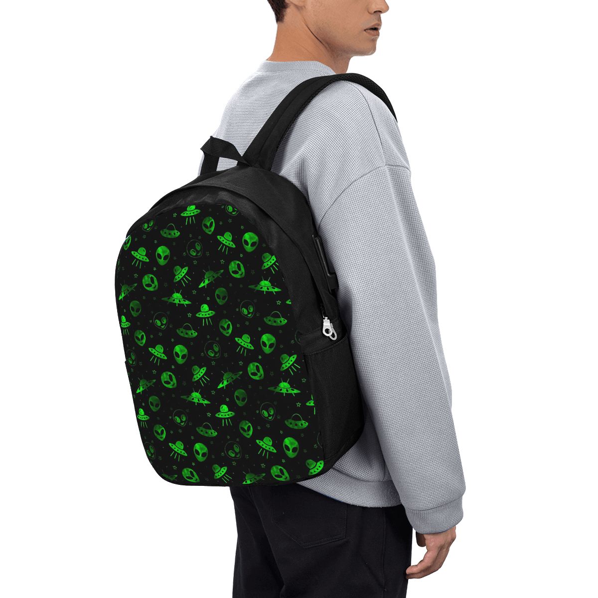 Women Bags College - Aliens And UFOs Pattern Backpack Travel