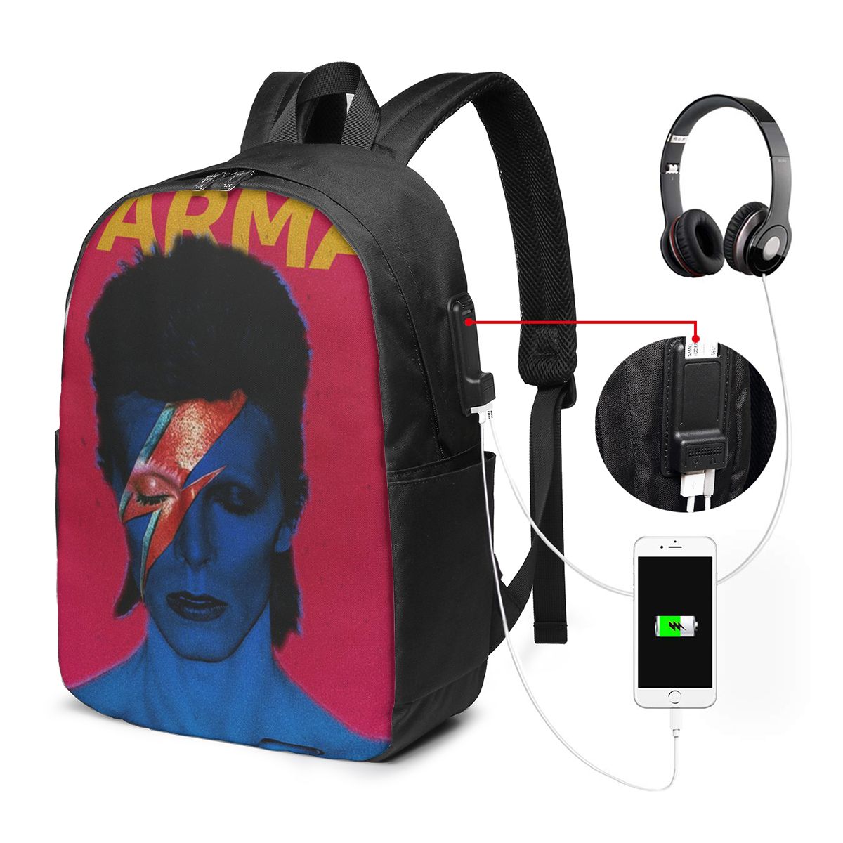 Women Bags College - Davids Bowied Backpack Travel Notebook Bag