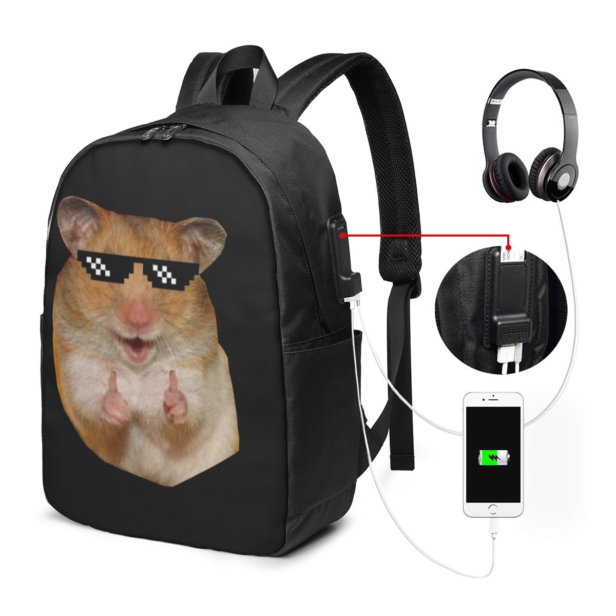 Funny Hamster Backpack Travel  - đánh giá và giá Women Bags College