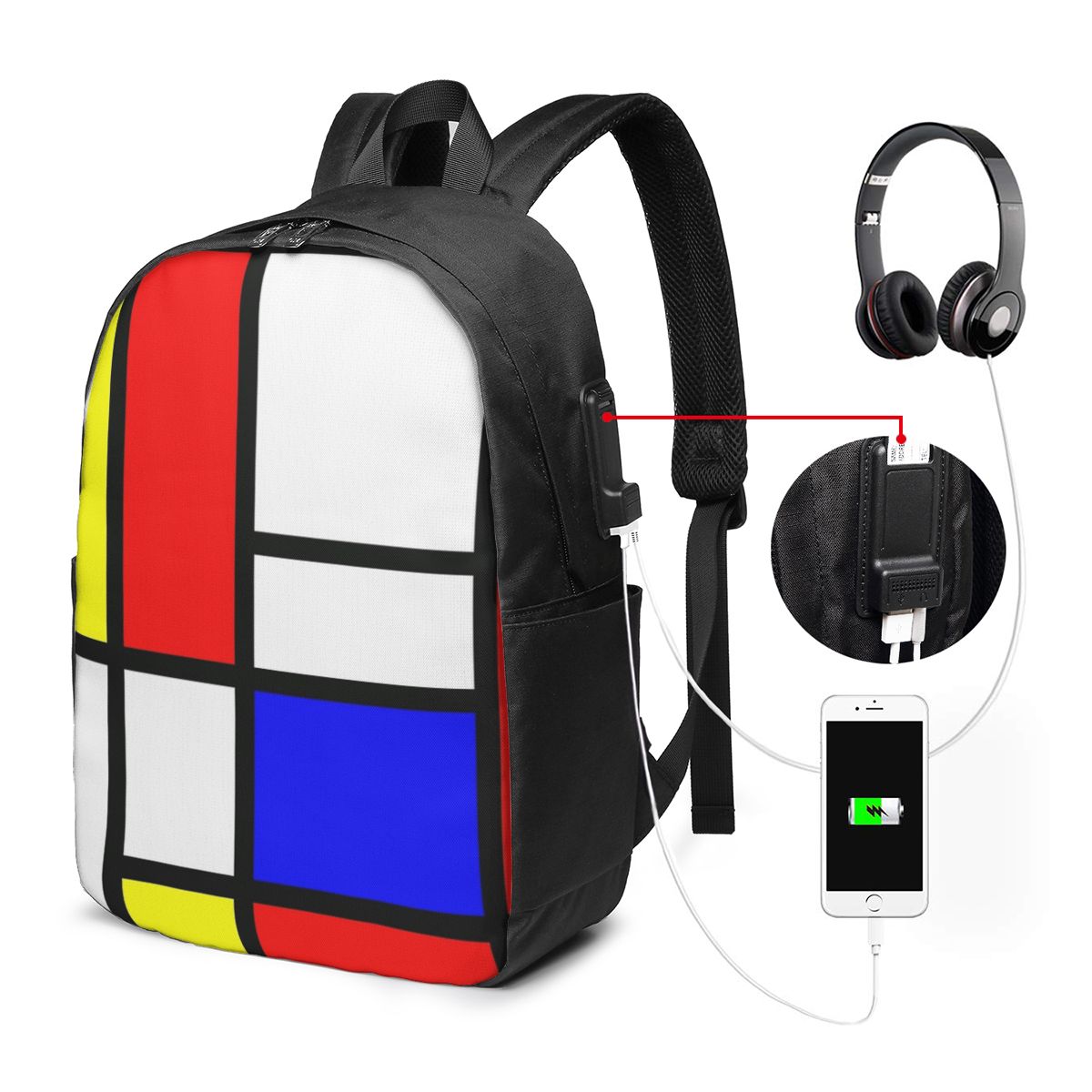 Piet Mondrian Composition  Bac - đánh giá và giá Women Bags College