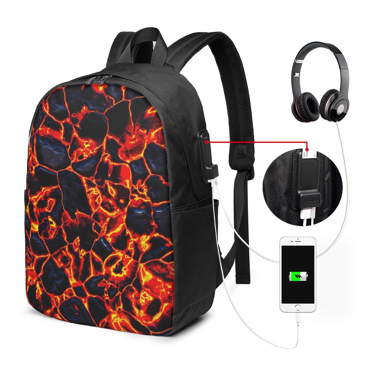 Magma Volcano Lava Fire Backpa - đánh giá và giá Women Bags College