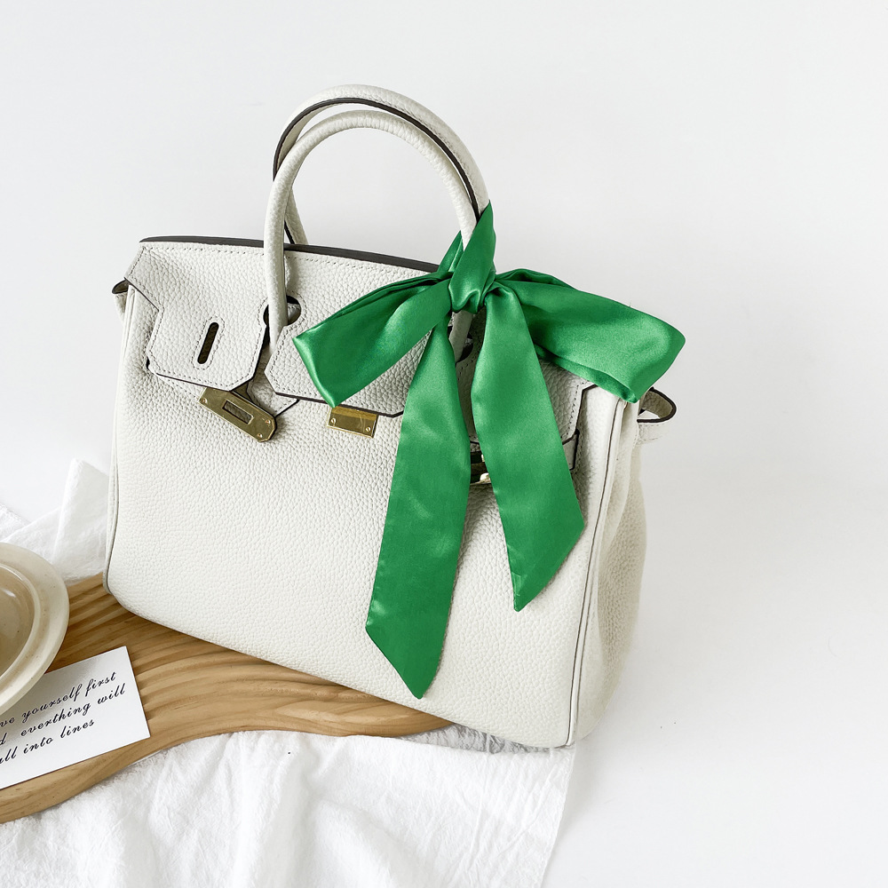 Solid Color Satin Skinny Scarf - đánh giá và giá Women Bags For Office Use