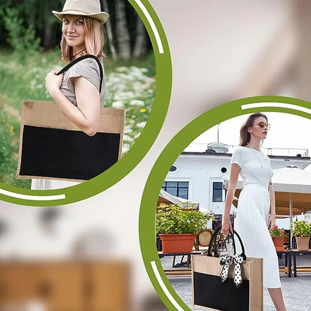 Tote Bag Reusable Jute Shoppin - đánh giá và giá Women Bags Jute