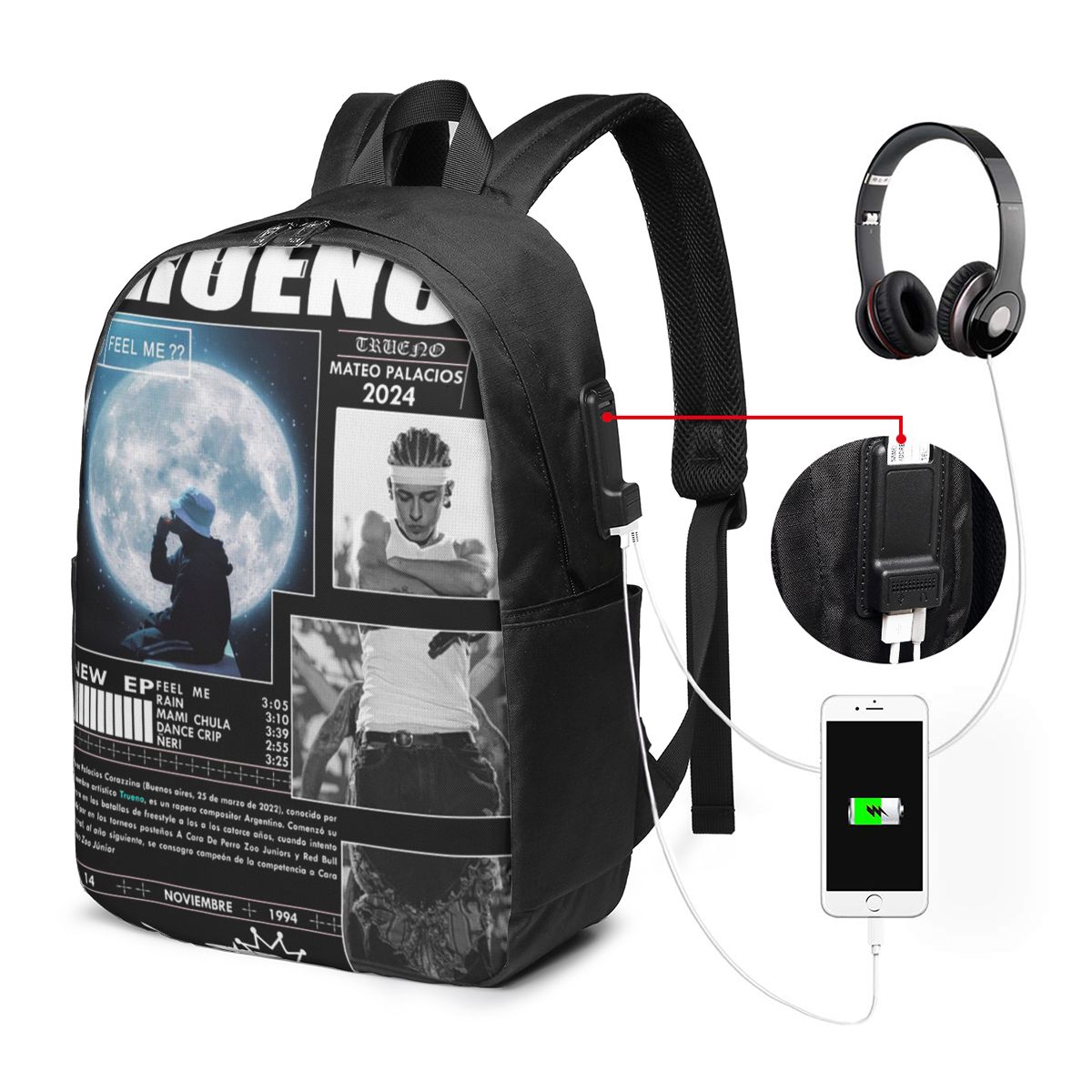 Funny Trueno Hip Hop Rapper Ba - đánh giá và giá Women Bags College