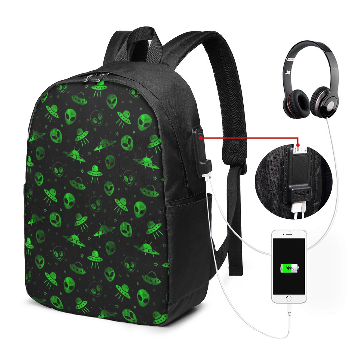 Aliens And UFOs Pattern Backpa - đánh giá và giá Women Bags College