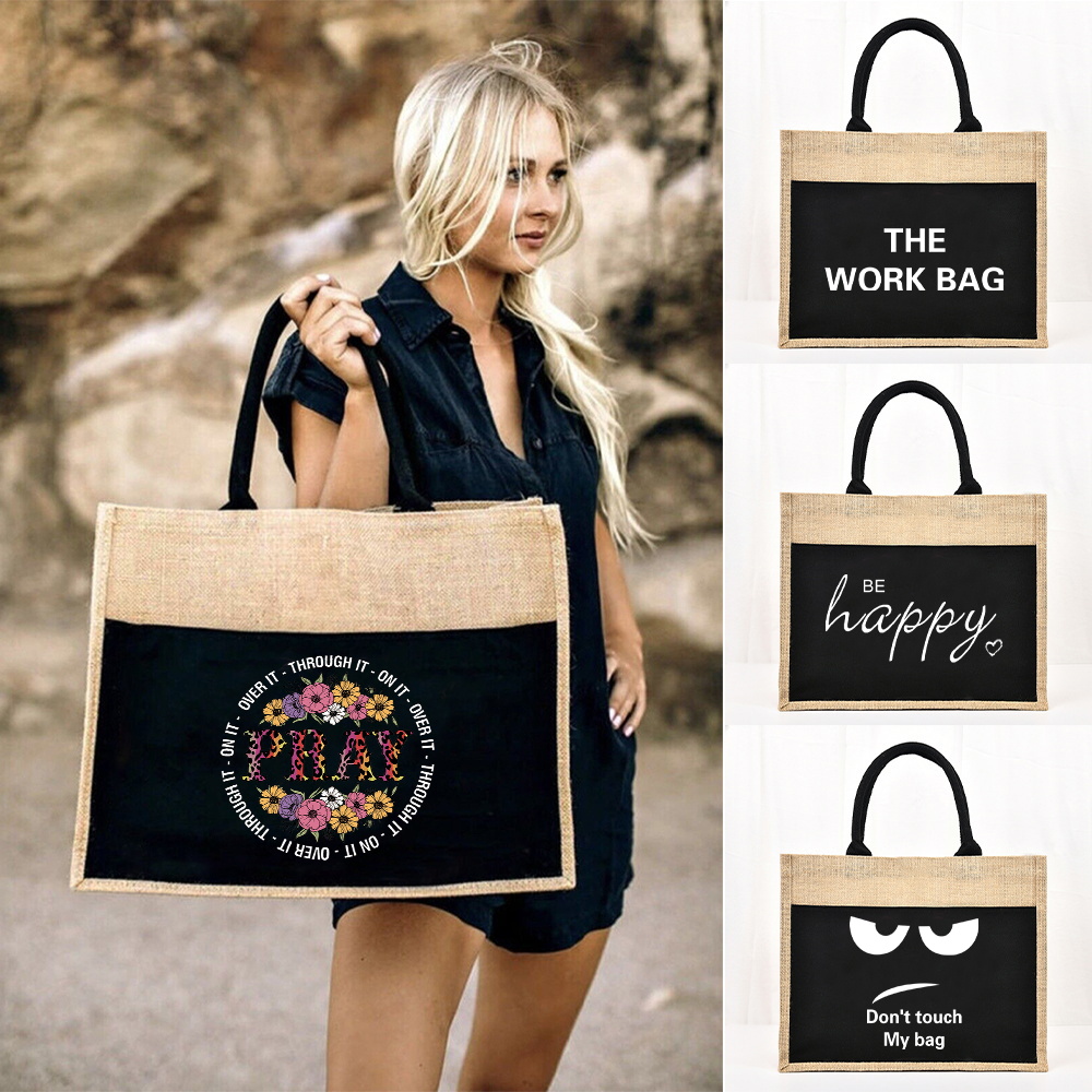 Tote Bag Reusable Jute Shoppin - đánh giá và giá Women Bags Jute