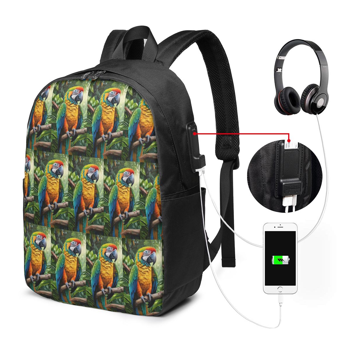 Cute Macaw Parrots Backpack Tr - đánh giá và giá Women Bags College