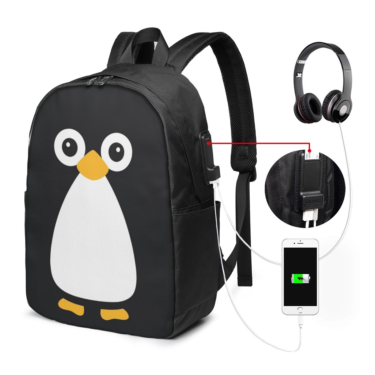 Cute Vector Penguin Backpack T - đánh giá và giá Women Bags College