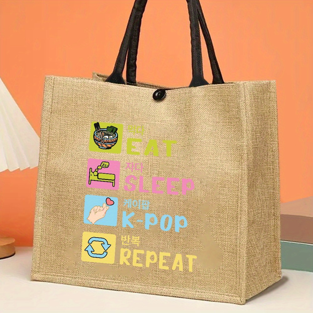 Korean Style Funny Printed Hem - đánh giá và giá Women Bags Jute